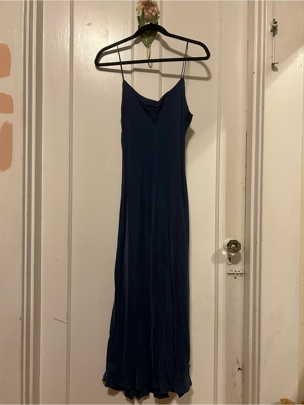 J. Crew Deep Navy Slip Maxi Dress with Spaghetti Straps